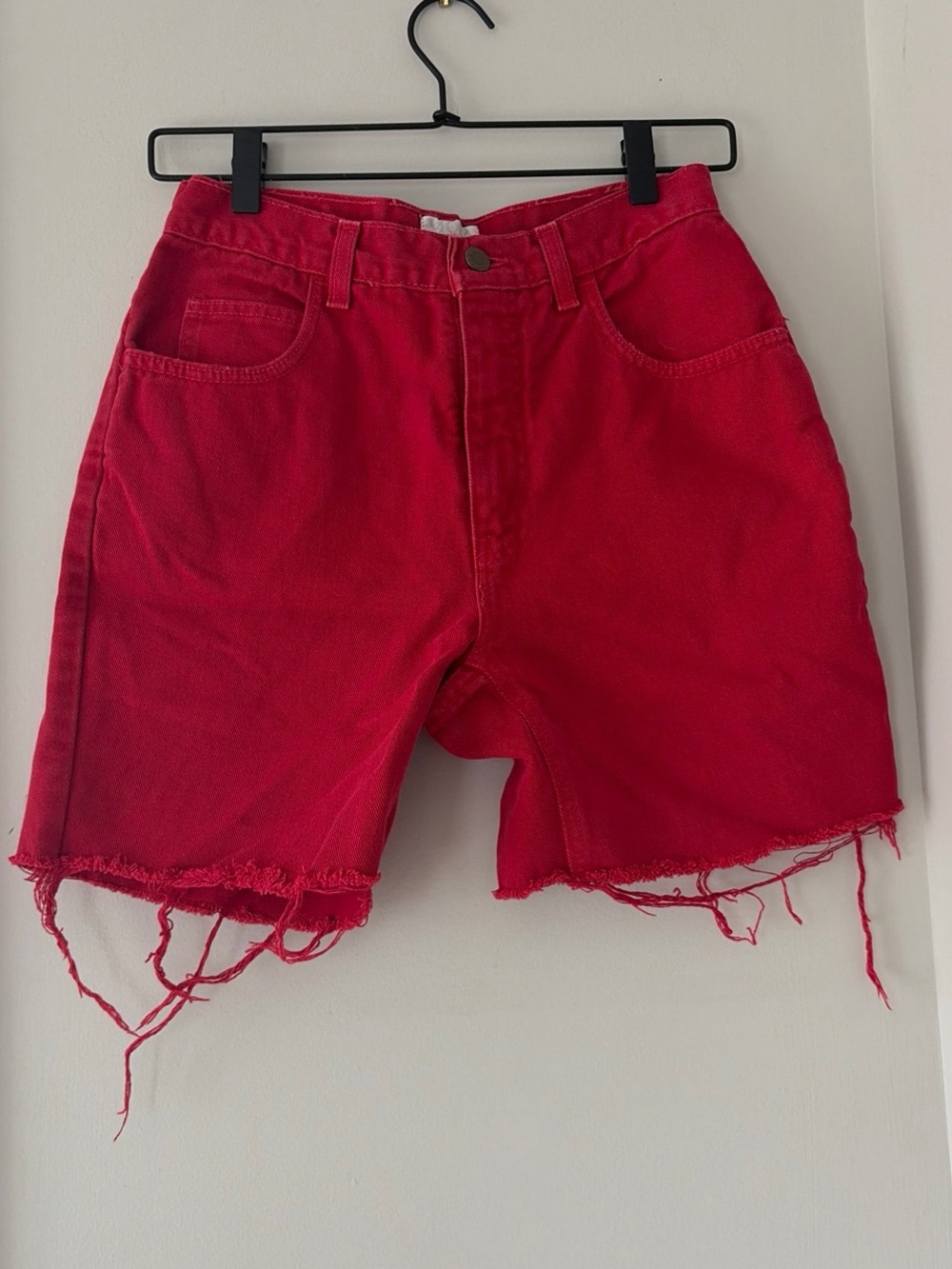 Moda International High Waist Red Women's Denim Shorts
